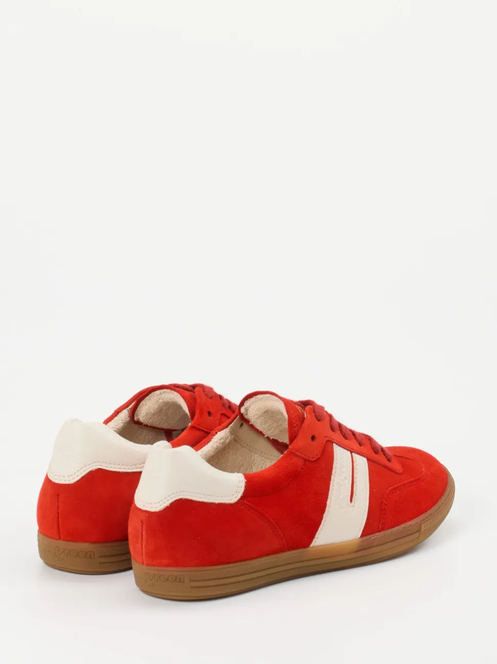 Paul Green – Sneaker aus Veloursleder Tomatenrot