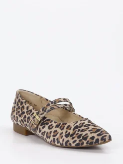 Paul Green – Spangenpumps aus Veloursleder im Leoprint