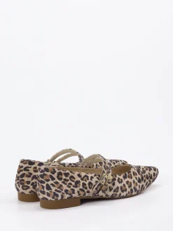 Paul Green – Spangenpumps aus Veloursleder im Leoprint