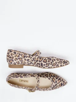 Paul Green – Spangenpumps aus Veloursleder im Leoprint