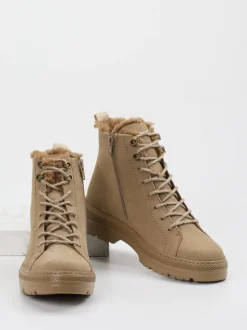 Paul Green – Stiefelette aus Nubukleder beigebraun