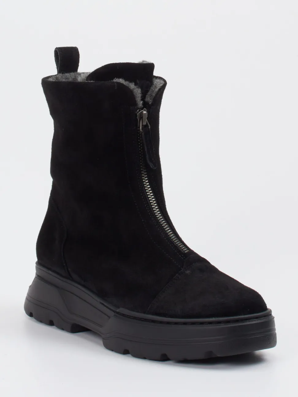 Paul Green – Stiefelette aus Veloursleder Schwarz