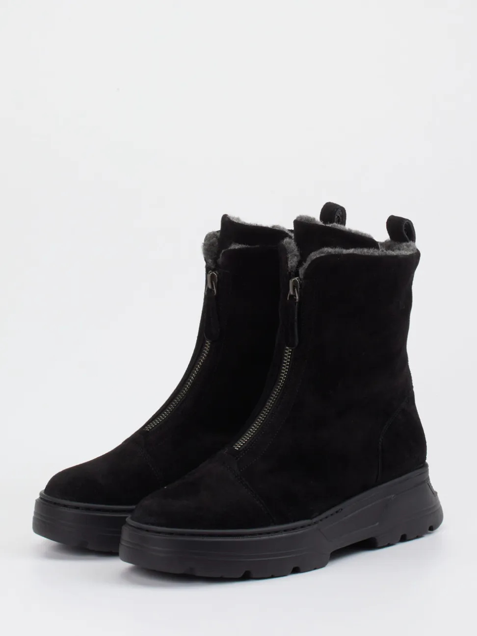 Paul Green – Stiefelette aus Veloursleder Schwarz