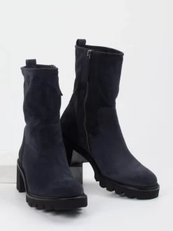 Paul Green – Stiefelette aus Veloursleder Dunkelblau