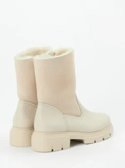 Paul Green – Stiefelette aus Velours- und Glattleder beige