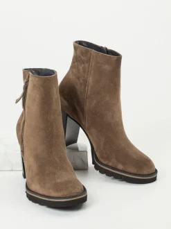 Paul Green – Stiefelette aus Veloursleder in Braun
