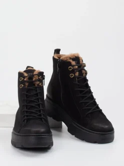 Paul Green – Stiefelette aus Nubukleder schwarz