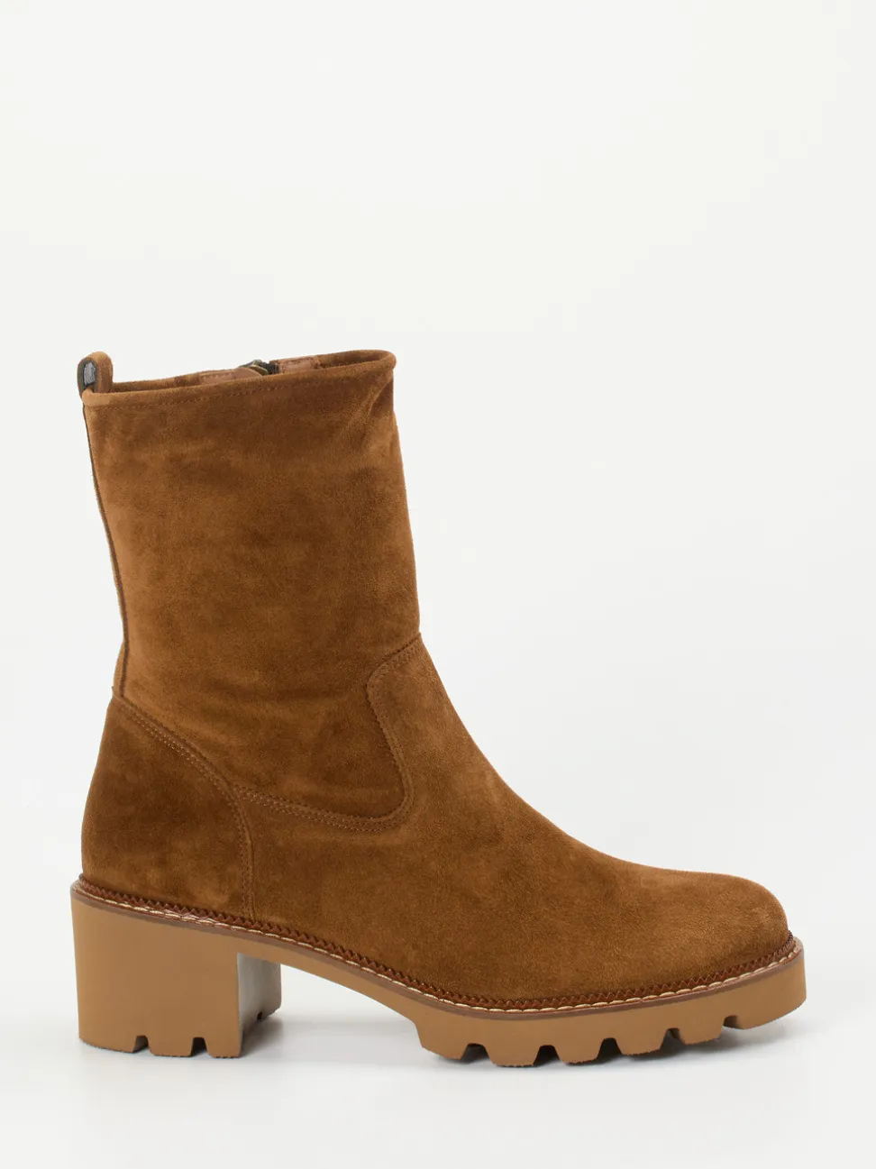 Paul Green – Stiefelette aus Veloursleder cognacbraun