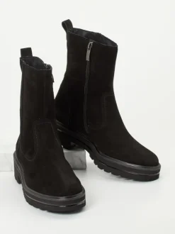 Paul Green – Stiefeletten aus Veloursleder schwarz