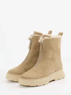 Paul Green – Stiefeletten aus Veloursleder beige