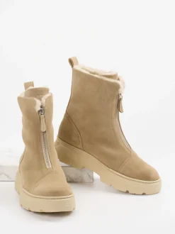 Paul Green – Stiefeletten aus Veloursleder beige
