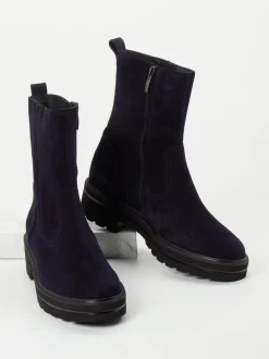 Paul Green – Stiefeletten aus Veloursleder Dunkelblau