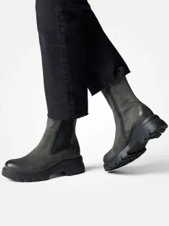 Paul Green – Stiefeletten aus Nubukleder grau
