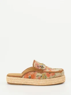 Pedro Miralles – Plateau-Mules aus Textil mit Jute-Detail