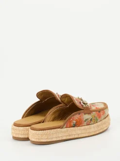 Pedro Miralles – Plateau-Mules aus Textil mit Jute-Detail