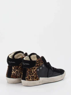 Philippe Model – High-Top Sneaker aus Veloursleder Schwarz