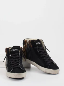 Philippe Model – High-Top Sneaker aus Veloursleder Schwarz