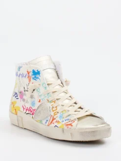 Philippe Model – High-Top Sneaker aus Textil mit Glitzer