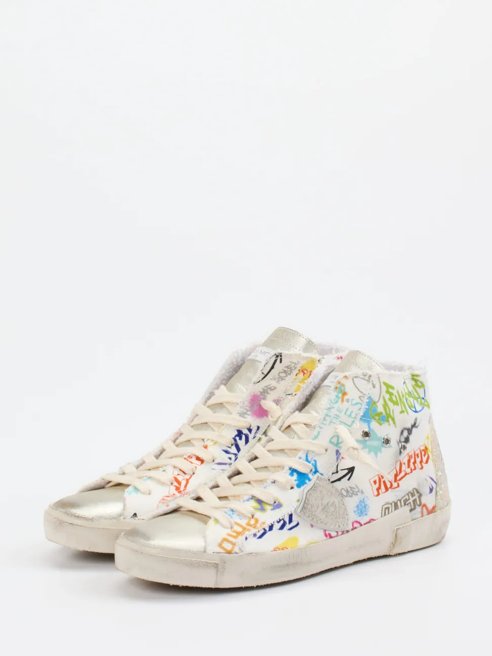 Philippe Model – High-Top Sneaker aus Textil mit Glitzer