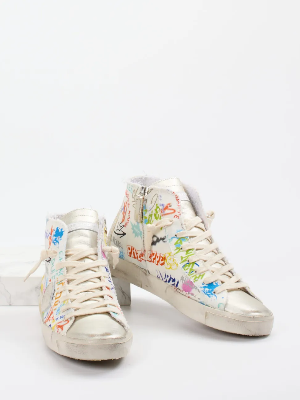 Philippe Model – High-Top Sneaker aus Textil mit Glitzer