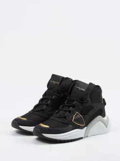 Philippe Model – High-Top Sneaker aus Veloursleder schwarz