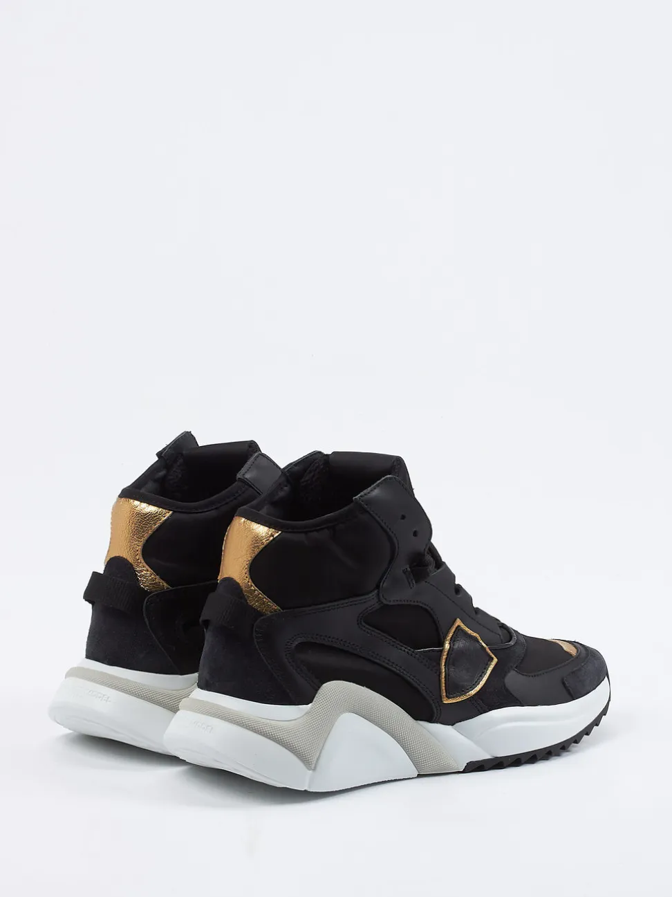 Philippe Model – High-Top Sneaker aus Veloursleder schwarz