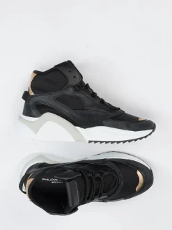 Philippe Model – High-Top Sneaker aus Veloursleder schwarz