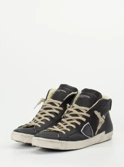 Philippe Model – High-Top-Sneaker aus Veloursleder schwarz