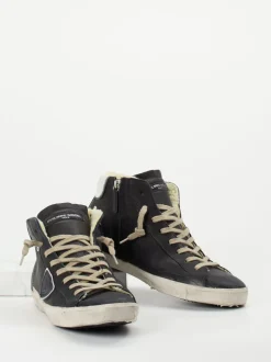 Philippe Model – High-Top-Sneaker aus Veloursleder schwarz