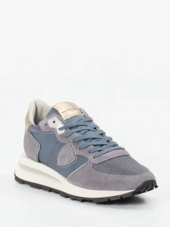 Philippe Model – Retro-Runner aus Veloursleder blau