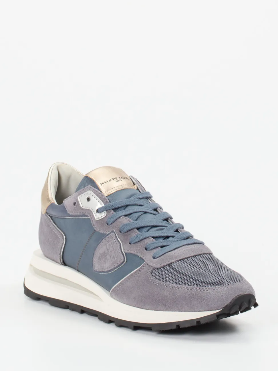 Philippe Model – Retro-Runner aus Veloursleder blau