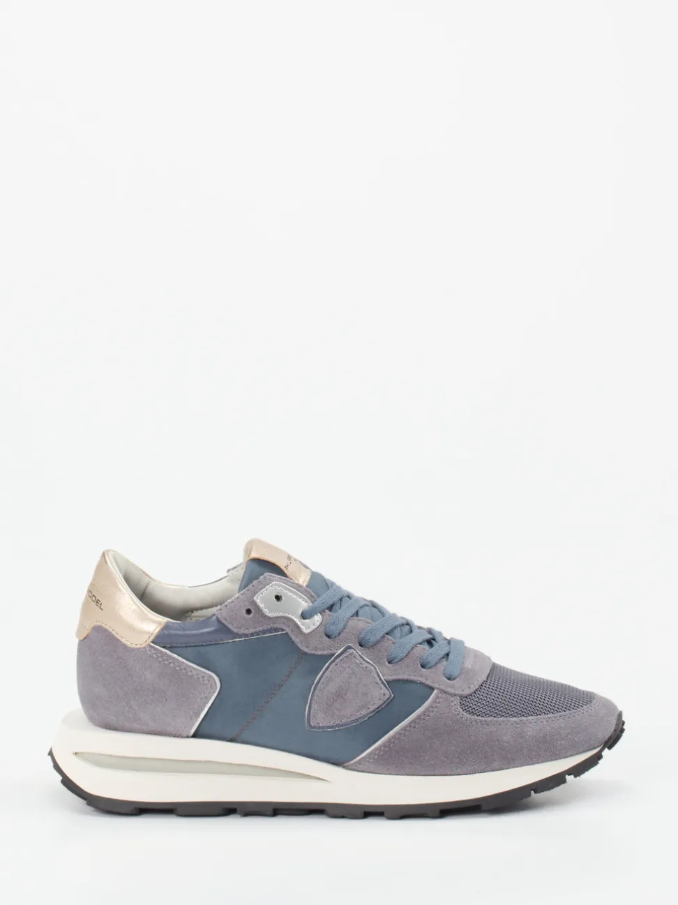 Philippe Model – Retro-Runner aus Veloursleder blau