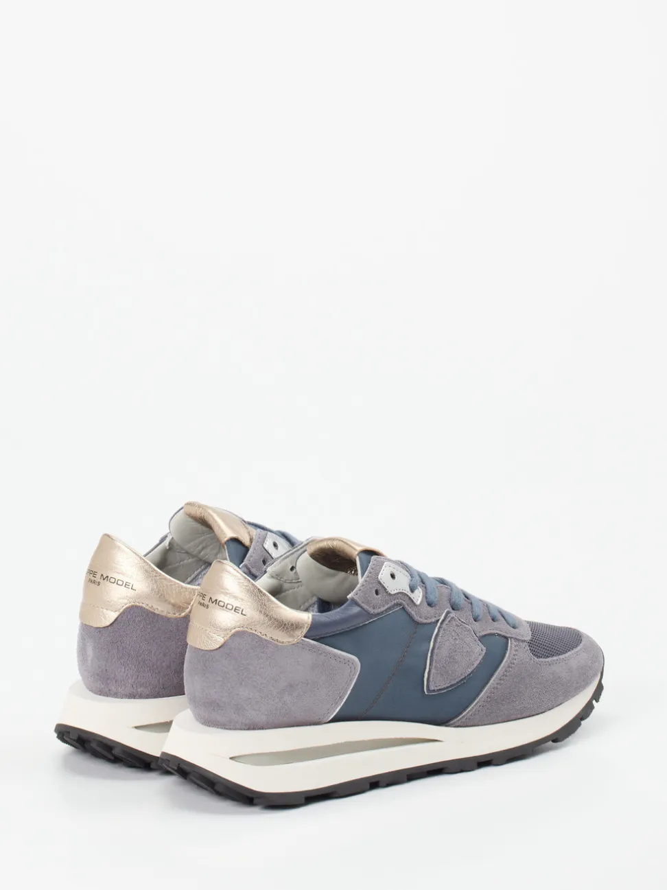 Philippe Model – Retro-Runner aus Veloursleder blau