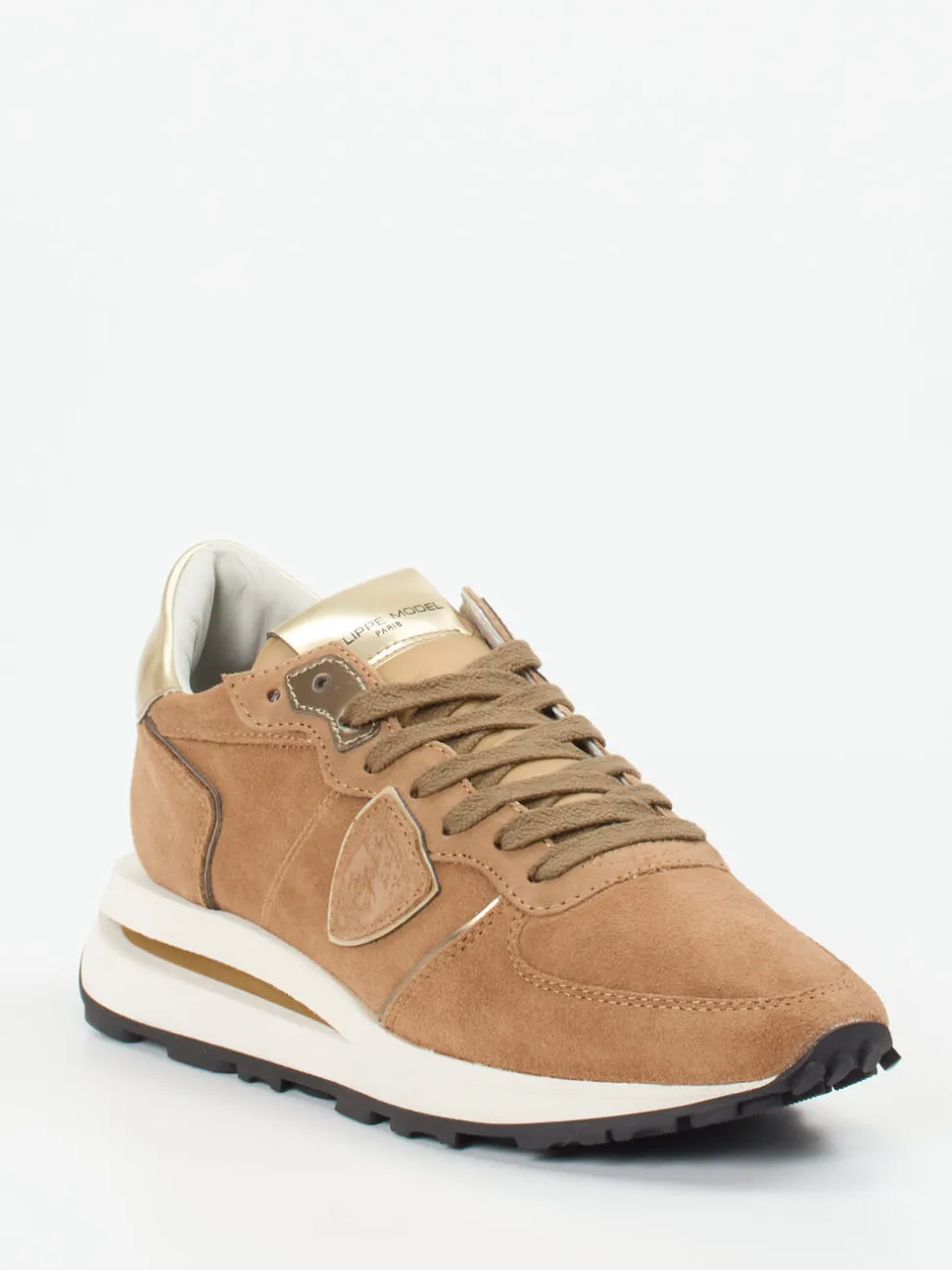 Philippe Model – Retro-Sneaker aus Veloursleder Karamell