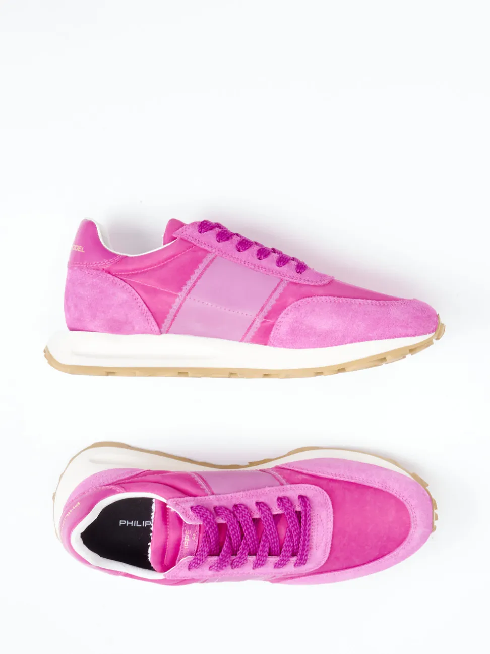Philippe Model – Retro-Sneaker aus Veloursleder pink