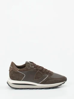 Philippe Model – Retro-Sneaker aus Veloursleder braun