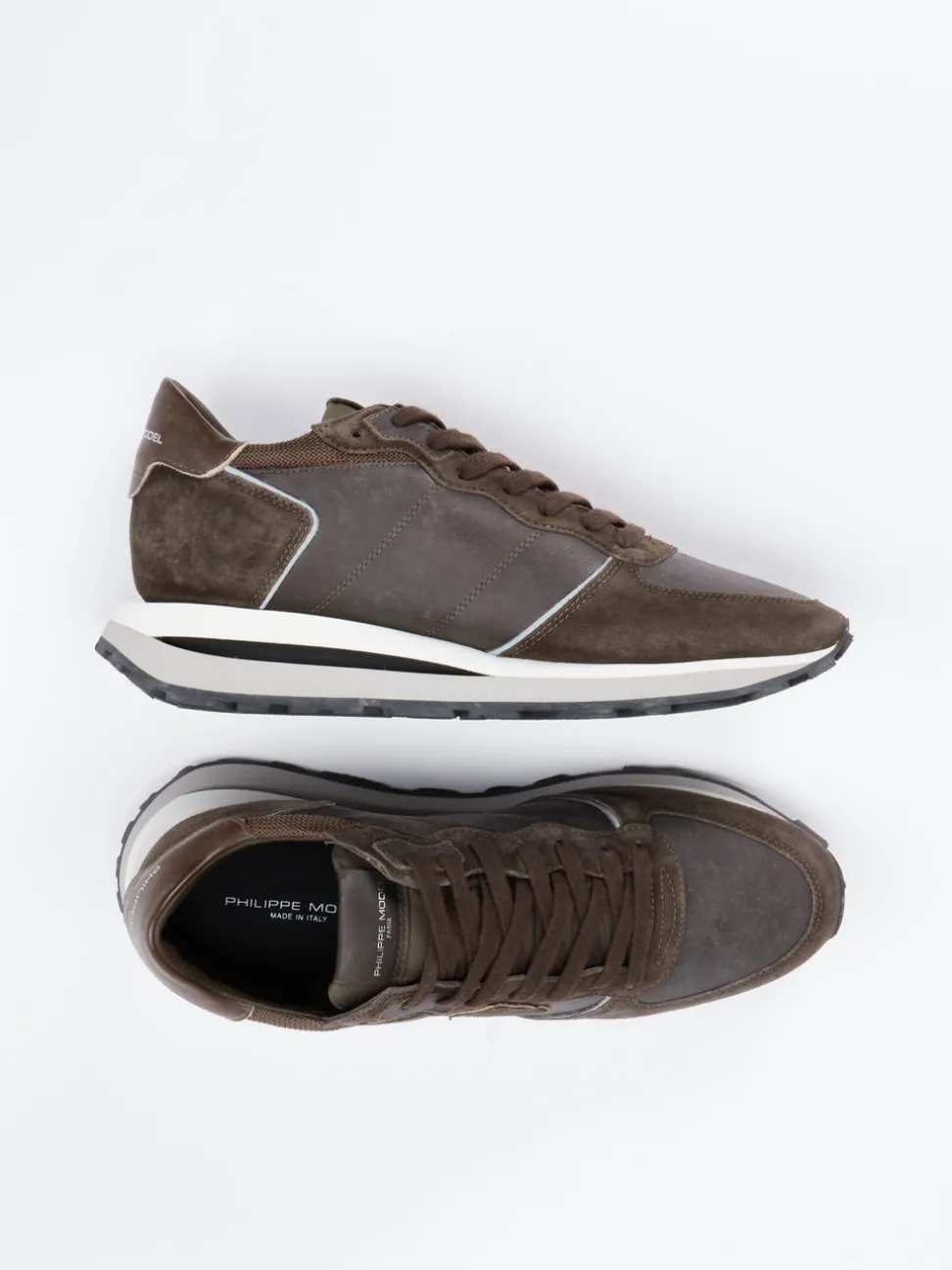 Philippe Model – Retro-Sneaker aus Veloursleder braun