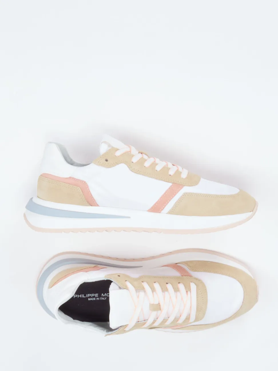 Philippe Model – Retro-Sneaker aus Veloursleder Weiß