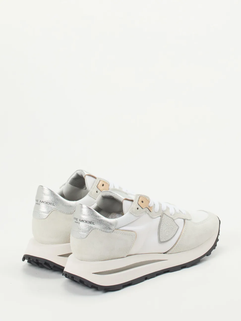 Philippe Model – Retro-Sneaker aus Veloursleder Weiß