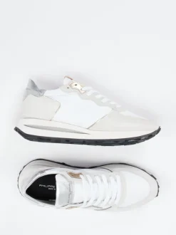 Philippe Model – Retro-Sneaker aus Veloursleder Weiß