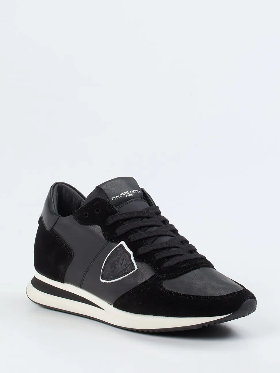 Philippe Model – Retro-Sneaker aus Veloursleder schwarz