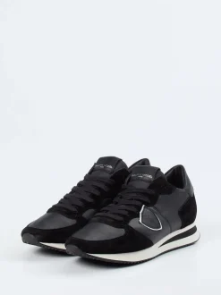Philippe Model – Retro-Sneaker aus Veloursleder schwarz
