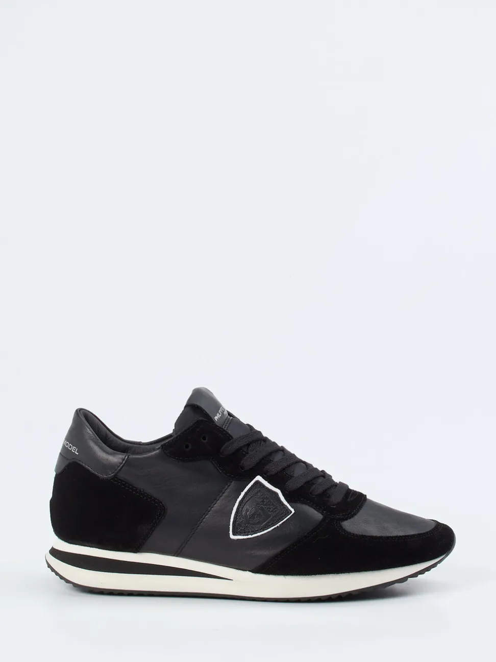 Philippe Model – Retro-Sneaker aus Veloursleder schwarz