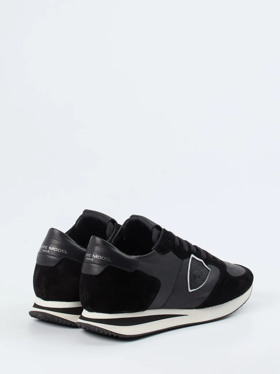Philippe Model – Retro-Sneaker aus Veloursleder schwarz