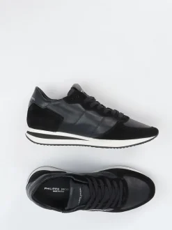 Philippe Model – Retro-Sneaker aus Veloursleder schwarz