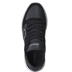 Philippe Model – Retro-Sneaker aus Veloursleder schwarz