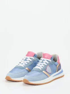 Philippe Model – Retro-Sneaker aus Veloursleder himmelblau