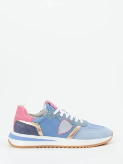 Philippe Model – Retro-Sneaker aus Veloursleder himmelblau