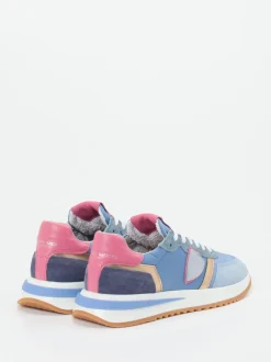 Philippe Model – Retro-Sneaker aus Veloursleder himmelblau