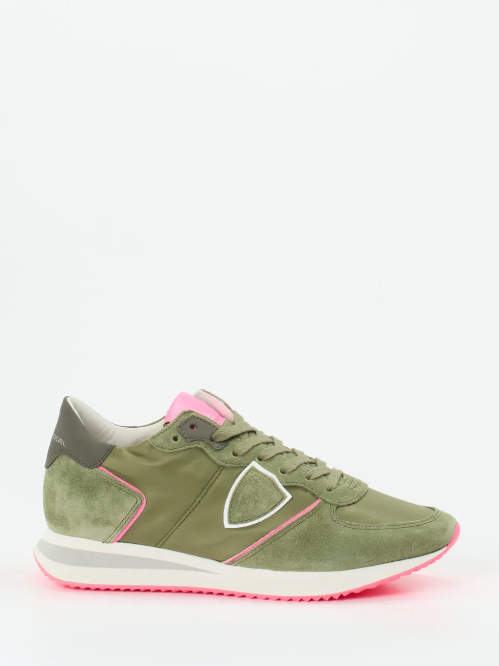 Philippe Model – Retro-Sneaker aus Veloursleder olivgrün